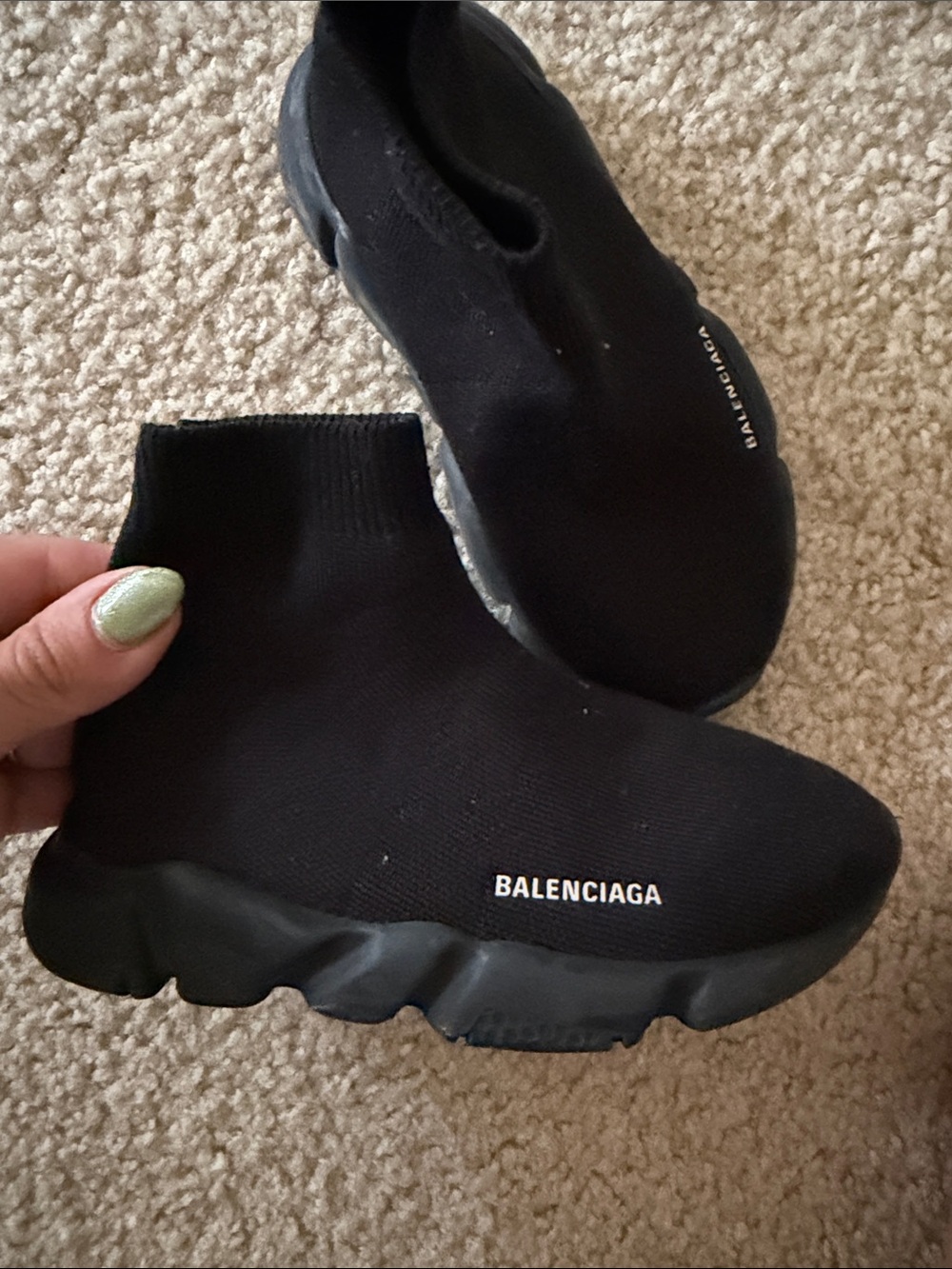 Balenciaga Kids Black Sock-Style Speed Trainer Sneakers